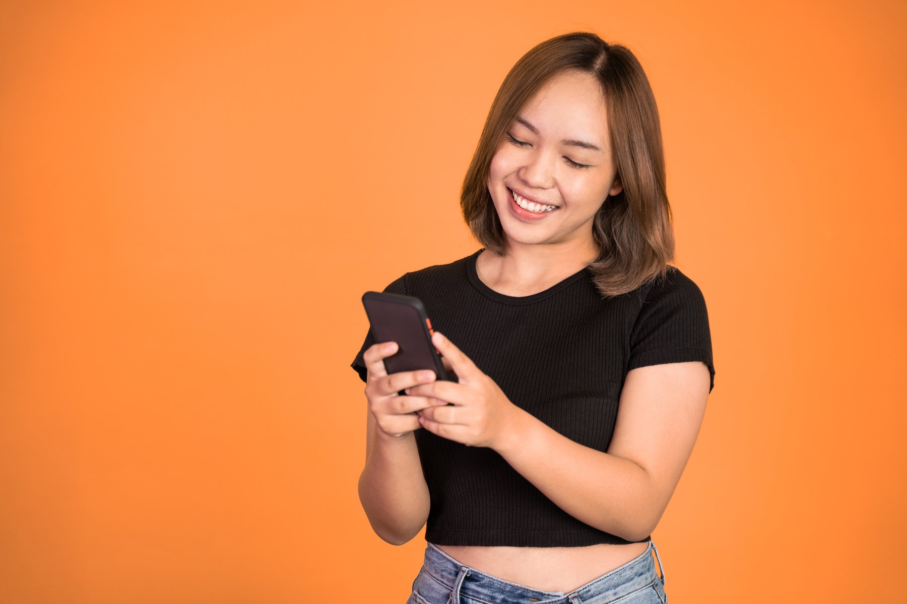 Woman Using Smart Phone Browsing on Social Media